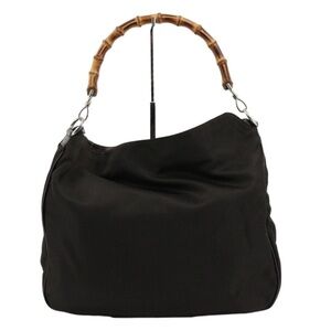 Authentic Vintage Gucci Bamboo black nylon canvas